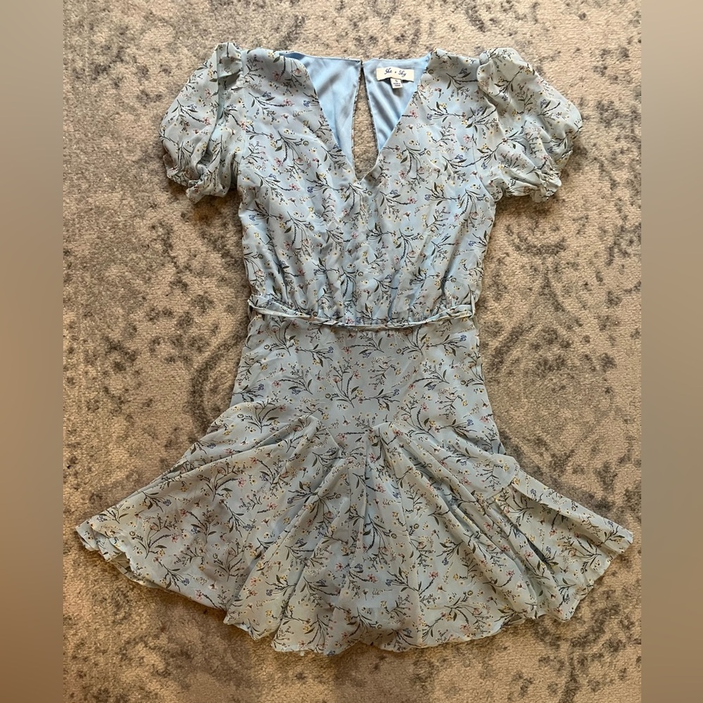 Floral Blue Dolly Dress
